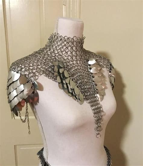 Chainmail And Scales Armor Top Etsy Chainmail Clothing Fantasy