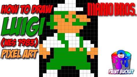How To Draw Luigi 8 Bit Drawing Mario Bros Nes 1983 Pixel Art