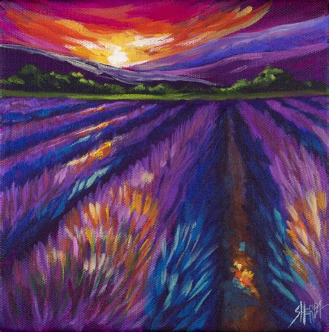How To Paint Lavender Field Sunset Step By Step Free Video Lesson
