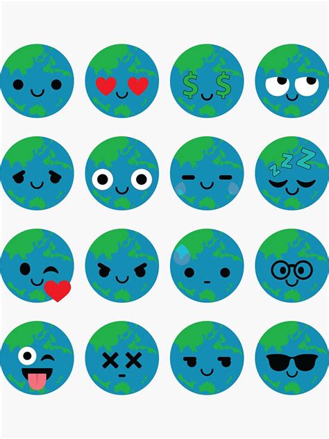 Earth Emoji Sticker By Hippoemo Redbubble