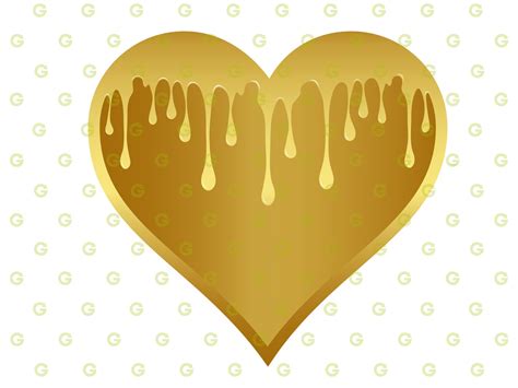 Solid Gold Dripping Heart Svg Dripping Heart Svg Drip Heart Etsy