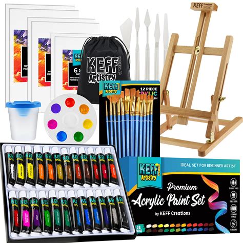 Keff Acrylic Paint Set For Adults Art Painting Supplies Kit With