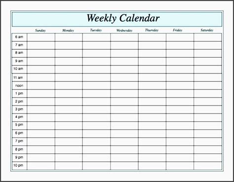 5 Weekly Time Planner Template In Excel Sampletemplatess