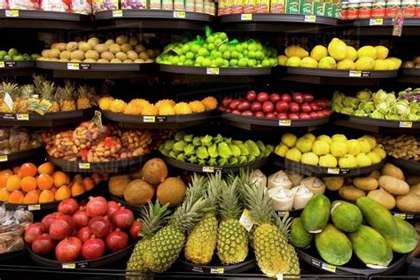 Fruit Display In Grocery Store Stock Photo Dissolve