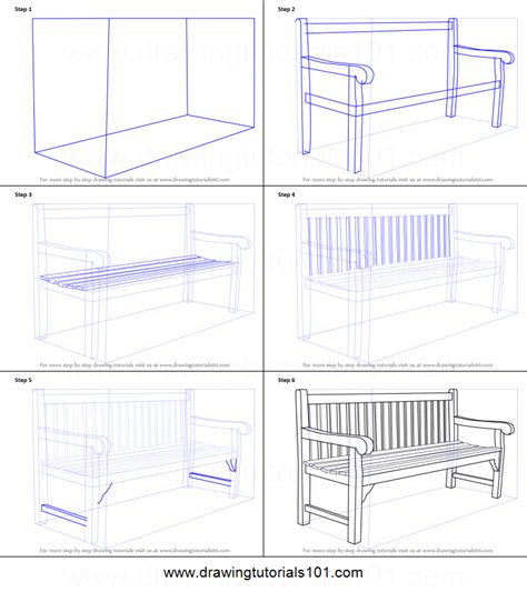 Download files and build them with your 3d printer, laser cutter, or cnc. How to Draw a Bench printable step by step drawing sheet ...