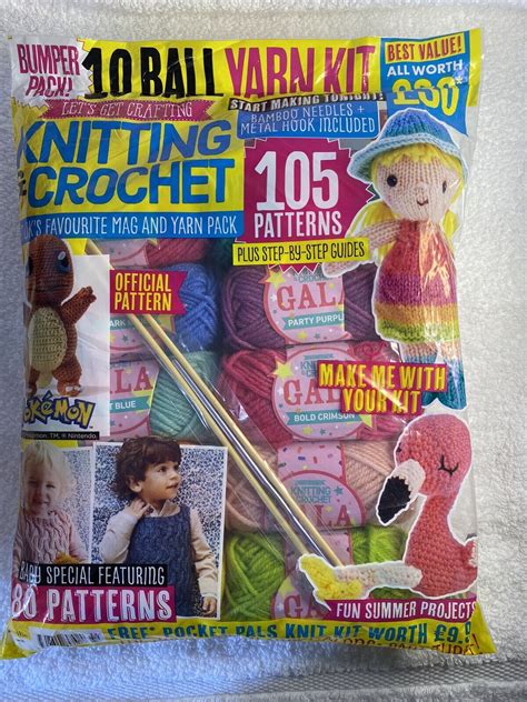 Lets Get Crafting Knitting Crochet Magazine Yarn Pack Issue July Ebay