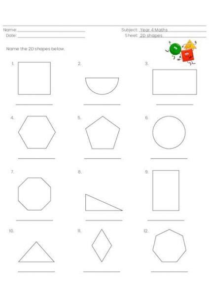 Identifying 2D Shapes - Worksheet School