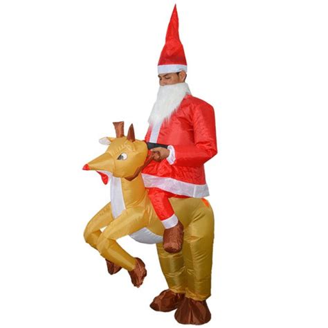 Santa Riding Reindeer Costume Inflatable Santa Riding Reindeer