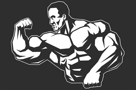 Silhouettes Athletes Bodybuilding Bodybuilding Guy Drawing