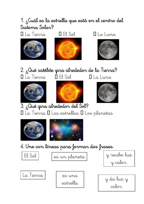 Actividad Online De El Sol La Tierra Y La Luna Para 2º Primaria