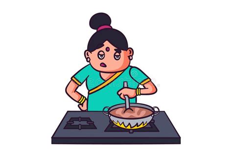 Indian Woman Cooking Stock Illustrations 225 Indian Woman Cooking