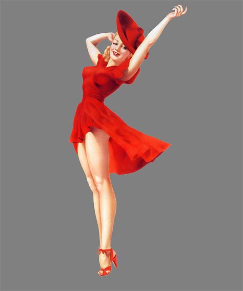 Pinup Girl Clipart Pin Up Girls Red Dress Digital Art By Stacy