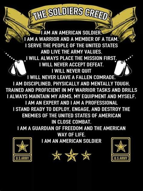 Pin By Dave On Military And Veterans Soldiers Creed Army Values