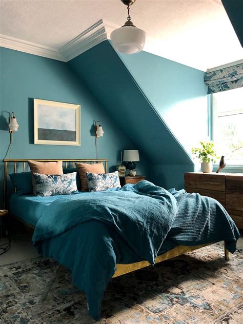 Whether you favor teal with more blue than green undertones or vice versa, it coordinates. Tone on tone bedroom. Earthborn Polka Dot walls and ...