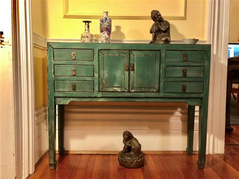 Check out our green console table selection for the very best in unique or custom, handmade pieces from our furniture shops. Baoshi Olive Green 6 drawer Console Table - NookDeco