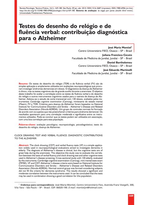 Alzheimer Teste Do Relógio