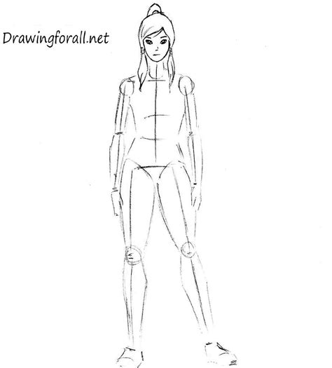 2 now we have to draw a vertical line in the middle. How to draw Avatar Korra | Drawingforall.net