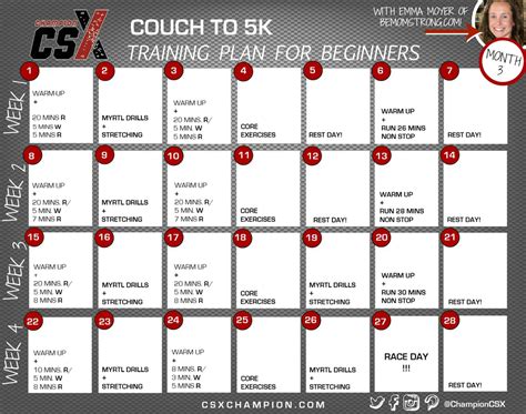 Couch To 5k Training Plan Month 3 Champion Csx