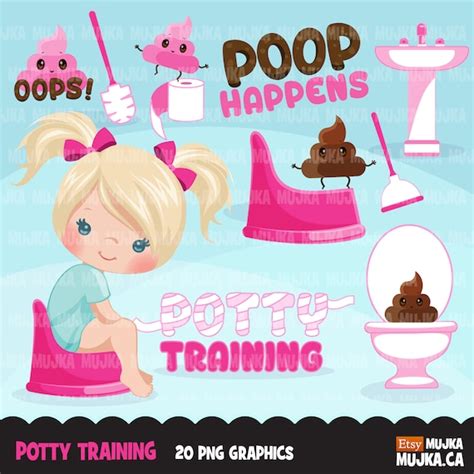 Potty Training Clipart Bathroom Reward Stickers Toddler Etsy