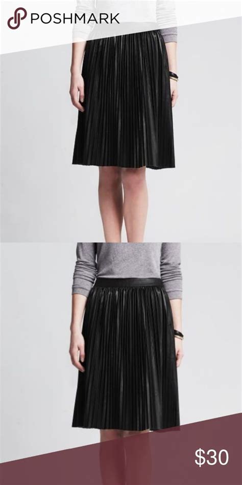 nwot banana republic faux leather pleated skirt leather pleated skirt pleated skirt pleated