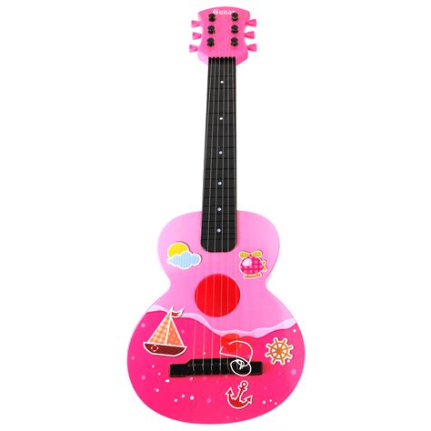 Retailery 6 String Acoustic Toy Guitar With Pick 26 Inch Pink