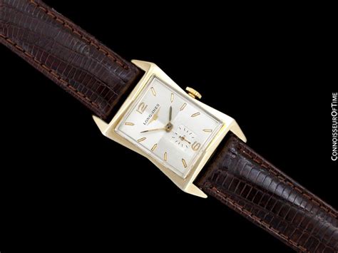 1954 Longines Vintage Mens Watch 10k Gold Filled Pointed Hourglass