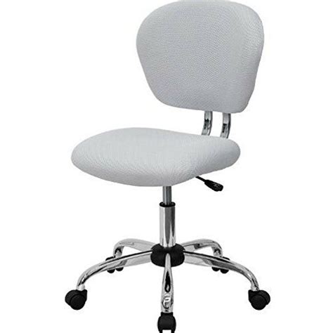 Enhance your productivity with this ribbed office chair by product includes: White Mesh Desk Chair Armless Round Mid-Back Rolling ...