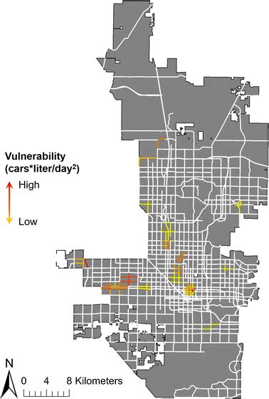 Map Of Phoenix Roadways Vulnerability To Flooding For The Event Of