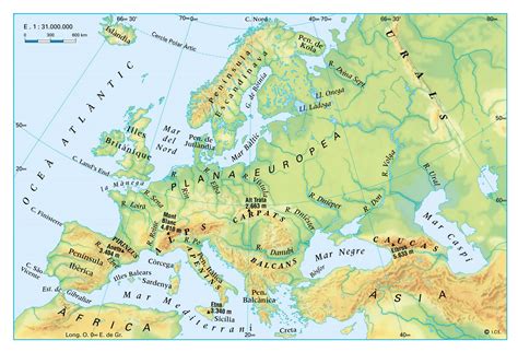 Mapa Físic Europa Geografia I Història 1 Eso