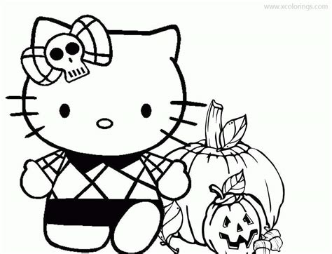 Hello Kitty Halloween Bow Coloring Pages