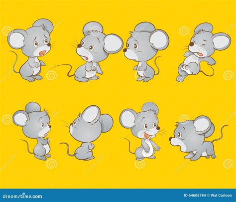 Cute Mouse Cartoon Actions Stock Vector Illustration Of Background