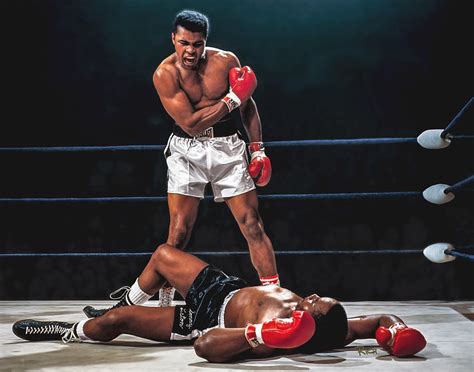 Muhammad Ali Boxer Knocks Out Sonny Liston Cassius Marcellus Clay