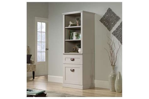 Tall Storage Cabinet For Living Room Cobblestone White Or Coffee Oak