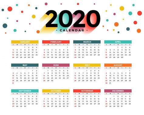 2020 Kalender Gratis Vector