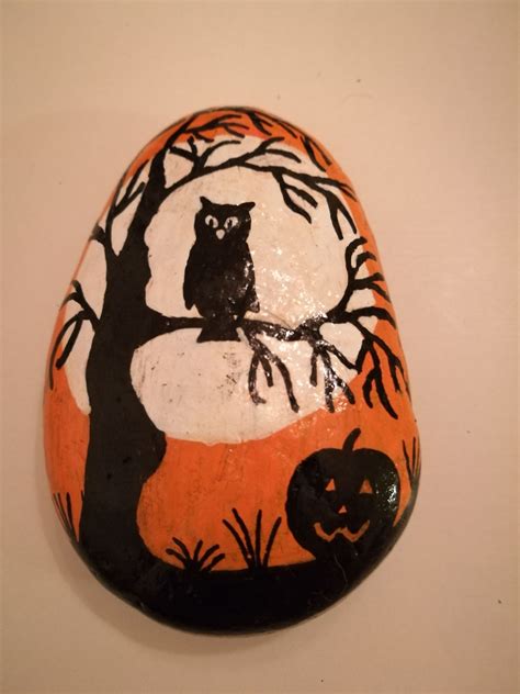 Halloween Stone Rock Painting Patterns Rock Painting Ideas Easy Rock