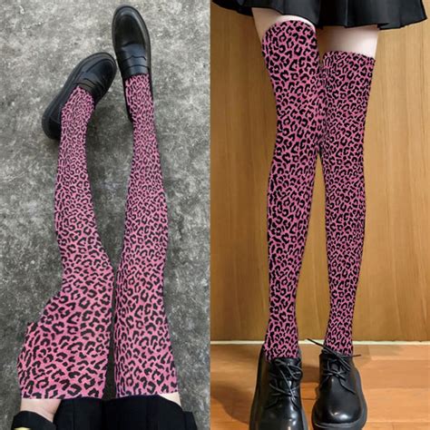 Sexy Pink Leopard Print Sissy Stockings Sissy Lux