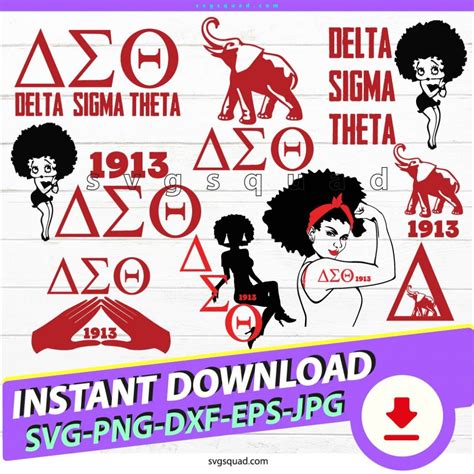 Delta Sigma Theta Svg Png Clipart Cricut Digital Files Dst 1913