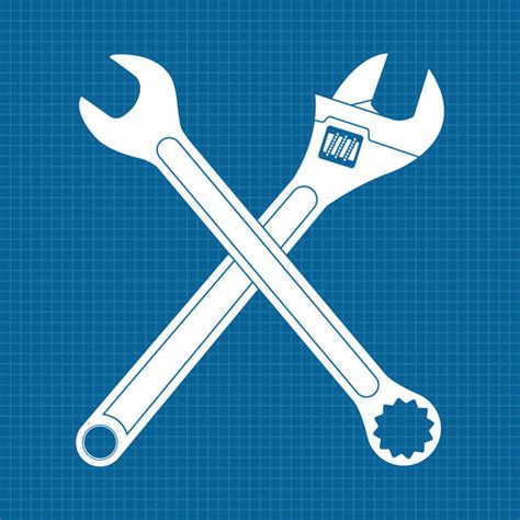 Royalty Free Crossed Wrench Spanners Clip Art Vector