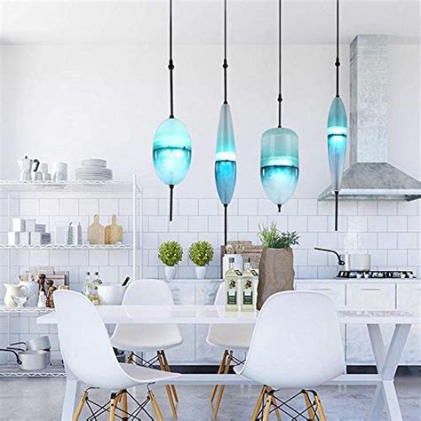 Lakiq Creative Blue Glass Shade Pendant Light Nordic Style Led Indoor