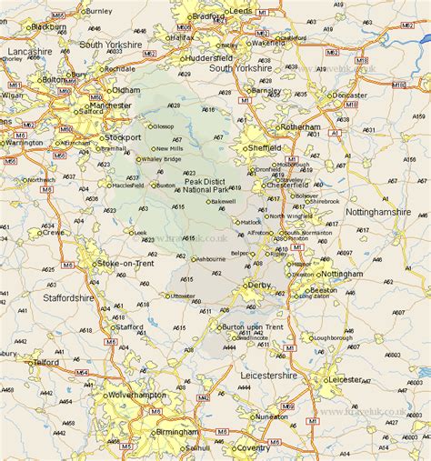 Derbyshire Map England County Maps Uk