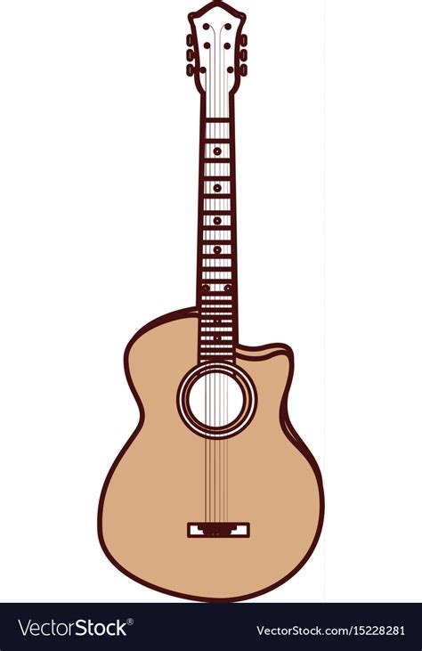 Cute Brown Guitar Cartoon Royalty Free Vector Image