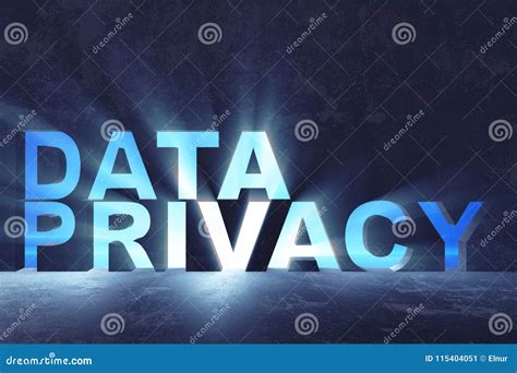 Data Privacy Concept In Modern It Technology 3d Rendering Stock