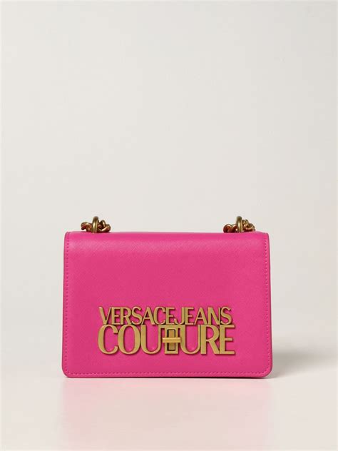 Versace Jeans Couture Bag In Synthetic Saffiano Leather Pink