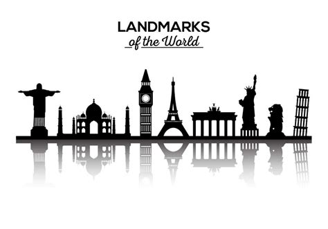 Pin By Yuan Ling On 城市剪影 World Vector World Drawing 7 Wonders Of