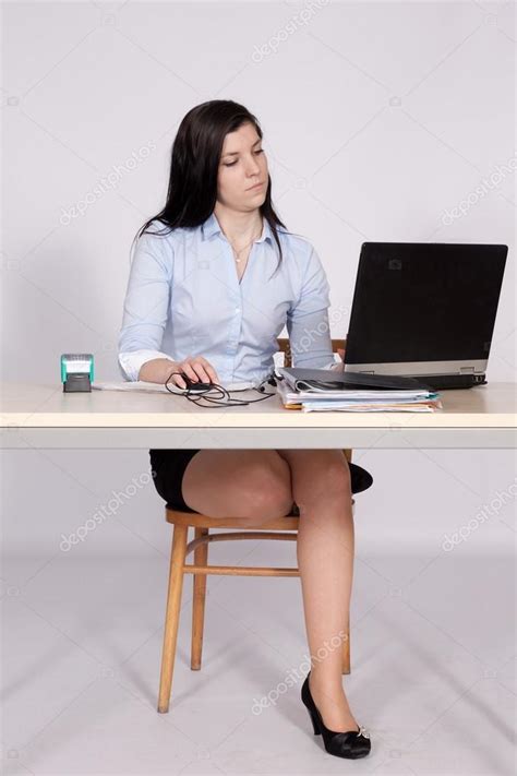 Upskirt Sitting Behind Desk Telegraph