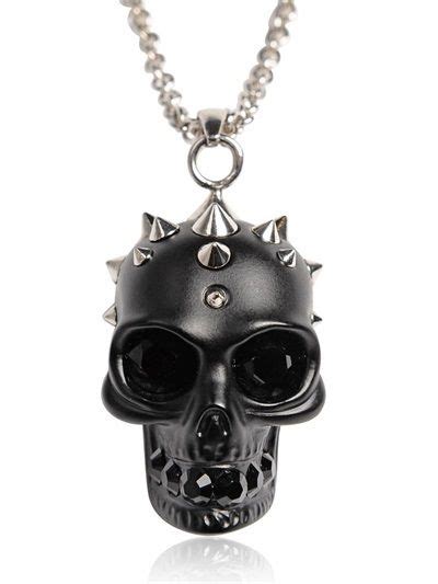 Alexander Mcqueen Studded Skull Pendant Necklace Gothic Jewelry