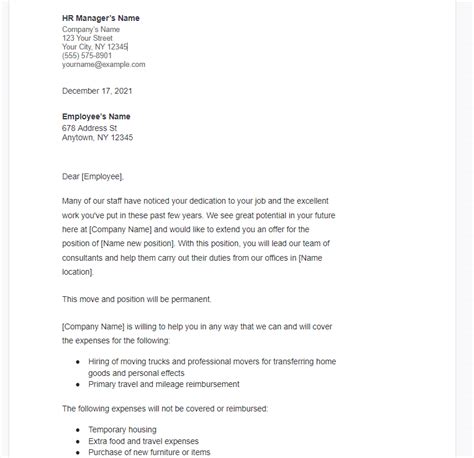 3 Most Used Employee Relocation Letter Templates 2022 Examples