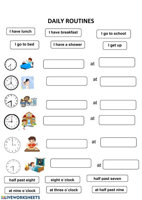 Daily Routines Matching Worksheet Rutinas En Ingles Educacion Ingles
