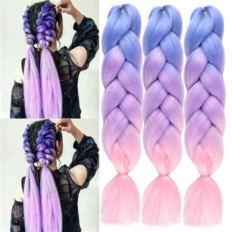 Kanekalon Jumbo Braiding Hair Ombre Colorful Synthetic Braiding Hair