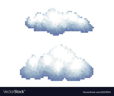 Cloud Pixel Art Isolated On White Royalty Free Vector Image